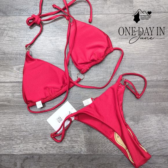 Miketai Adjustable Triangle Thong Bikini Swimsuit Size S - Picture 6 of 6